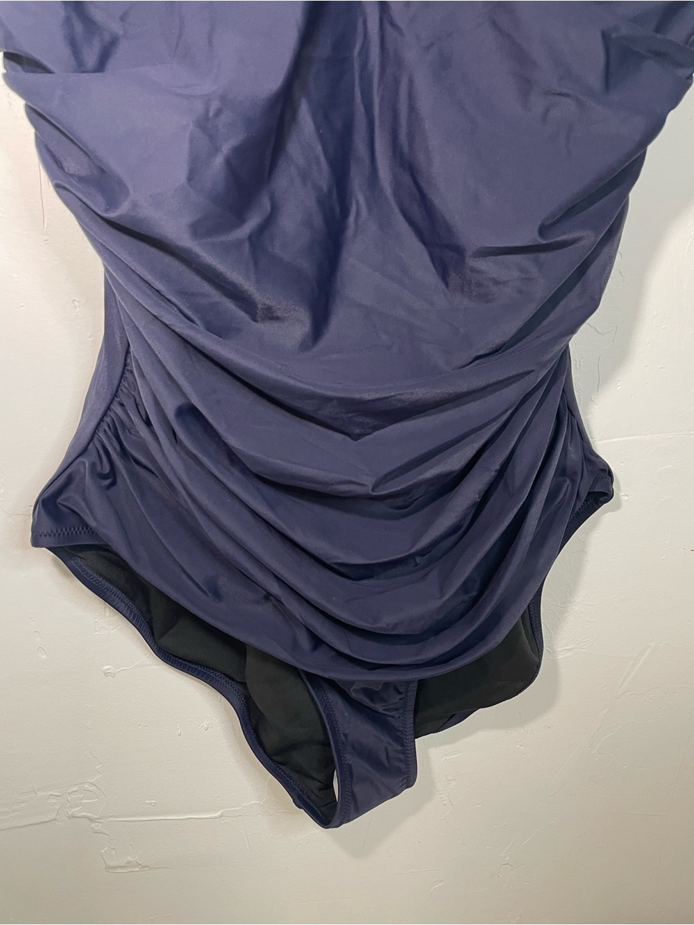 J.Crew Ruched plunge one-piece swimsuit in Navy Size 16 - Picture 3 of 9